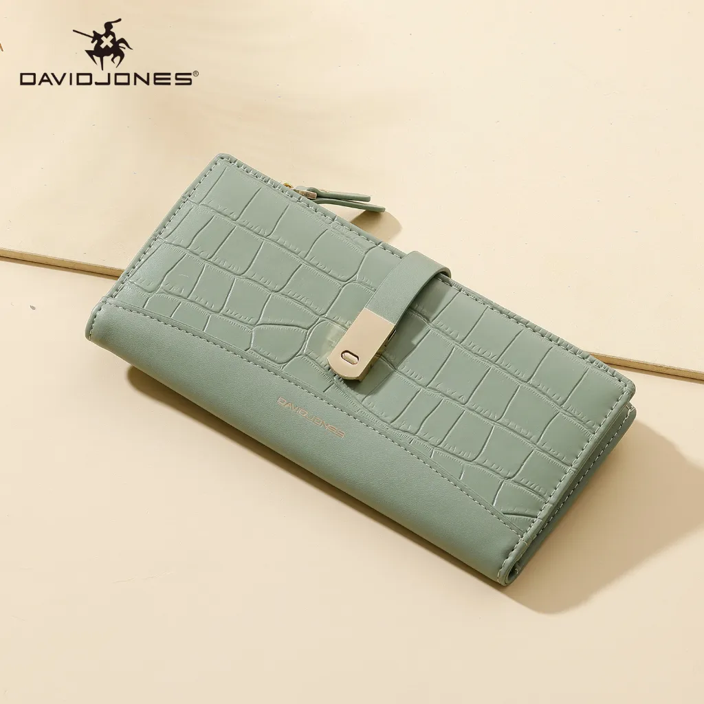 Ảnh David jones paris Ví Da Cá Sấu Dài 2 Ngăn Đựng Thẻ Điện Thoại Gập Lại Được Cho Nữ Và gilrs 1