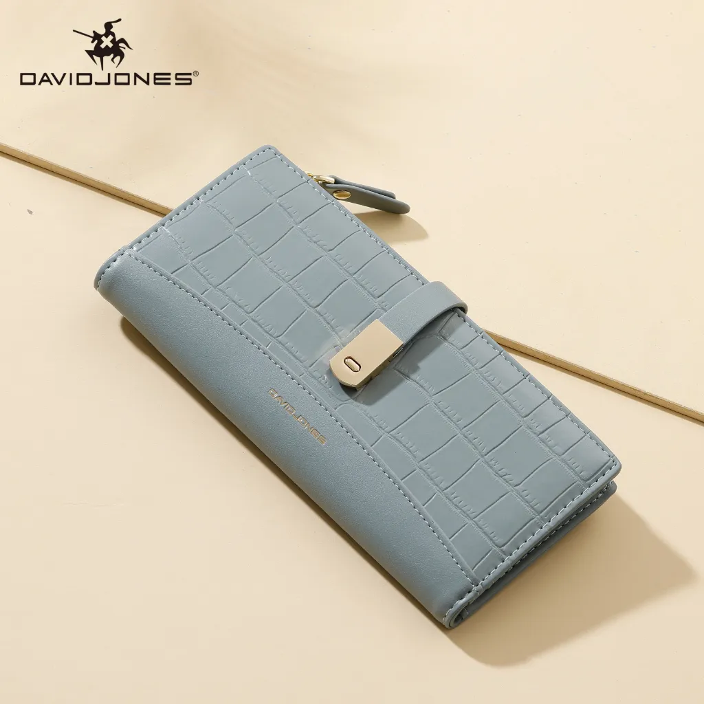 Ảnh David jones paris Ví Da Cá Sấu Dài 2 Ngăn Đựng Thẻ Điện Thoại Gập Lại Được Cho Nữ Và gilrs 2