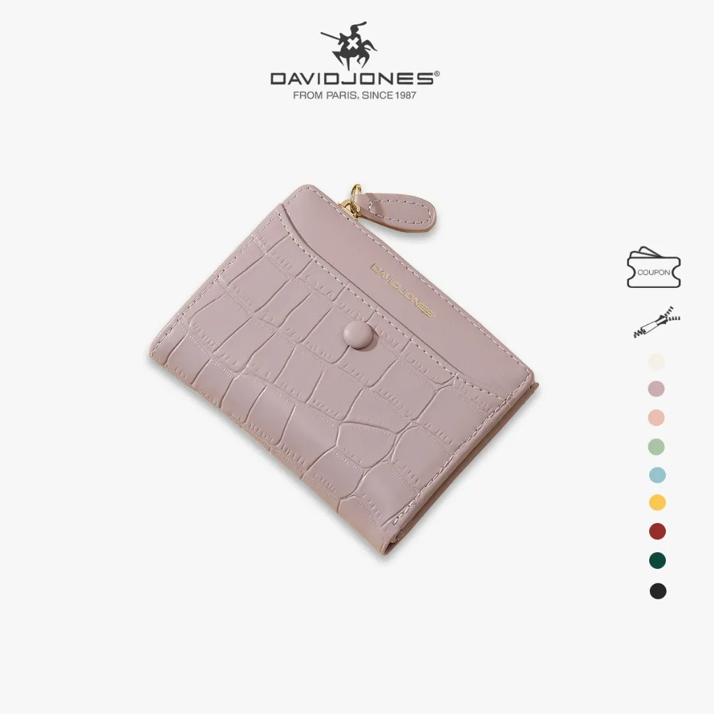Ảnh David jones Ví Da pu Vân Da Cá Sấu Có Ngăn Đựng Thẻ Cho Nữ Và Nữ 1