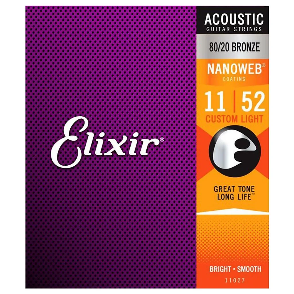 Ảnh Dây Đàn Guitar Acoustic, dây thay thế Elixir Bronze NANOWEB® Custom Light (.011-.052) 3313211027 - Việt Thương Music 1