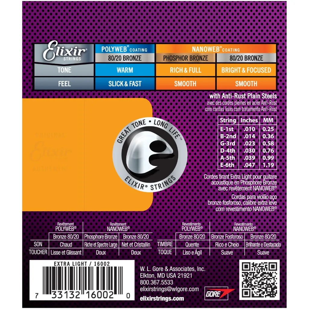Ảnh Dây đàn guitar ccoustic, dây thay thế cao cấp Elixir Phosphor Bronze 3313216002 nhập khẩu từ Mỹ-Việt Thương Music 2