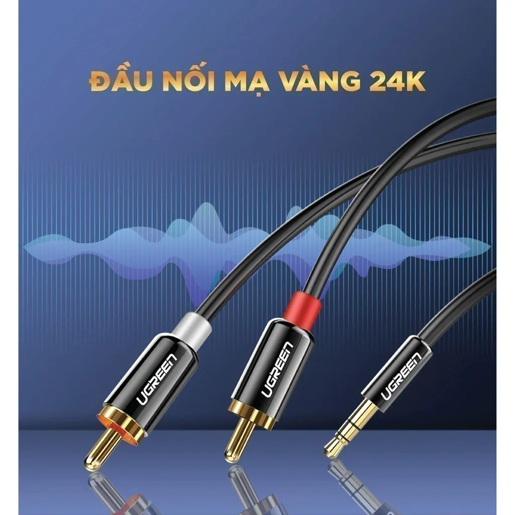 Dây Audio 3.5mm ra RCA UGREEN AV116 | Âm Thanh Chuẩn Hi-Fi, Bền Bỉ | Mua Ngay!