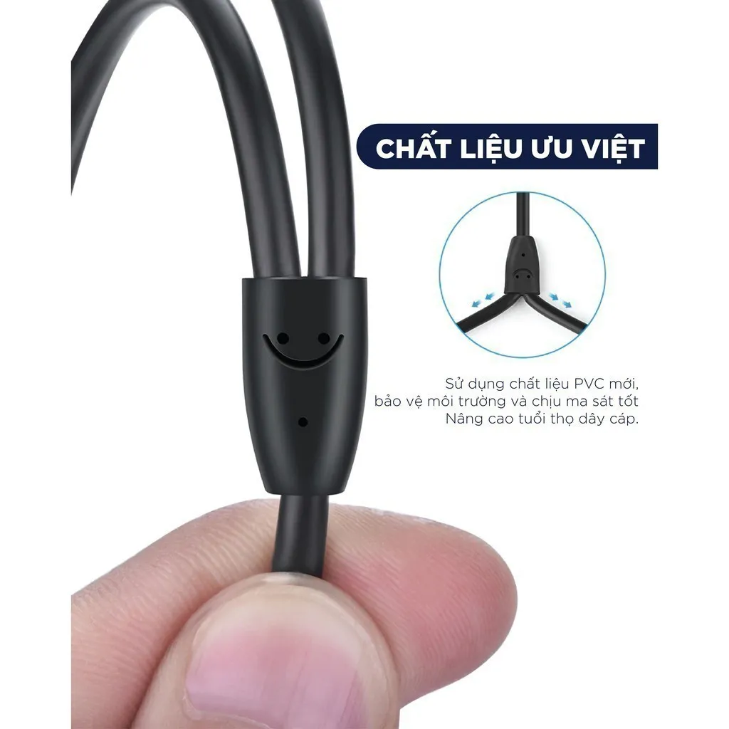 Ảnh Dây Audio 3.5mm ra 2 đầu RCA (Hoa sen) UGREEN AV116 | Đầu nối mạ vàng 14K | Kết nối dễ dàng | Bảo Hành 18 Tháng 1 Đổi 1. 2