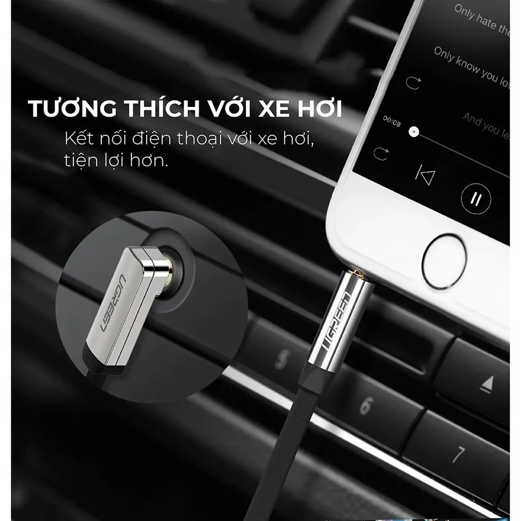 Ảnh Dây Audio 3.5mm UGREEN AV119 | Dây dẹt,TPE  | 1 đầu vuông 90 | Bảo Hành 18 Tháng 1 Đổi 1 10597 10598 10599 10728 10729 1