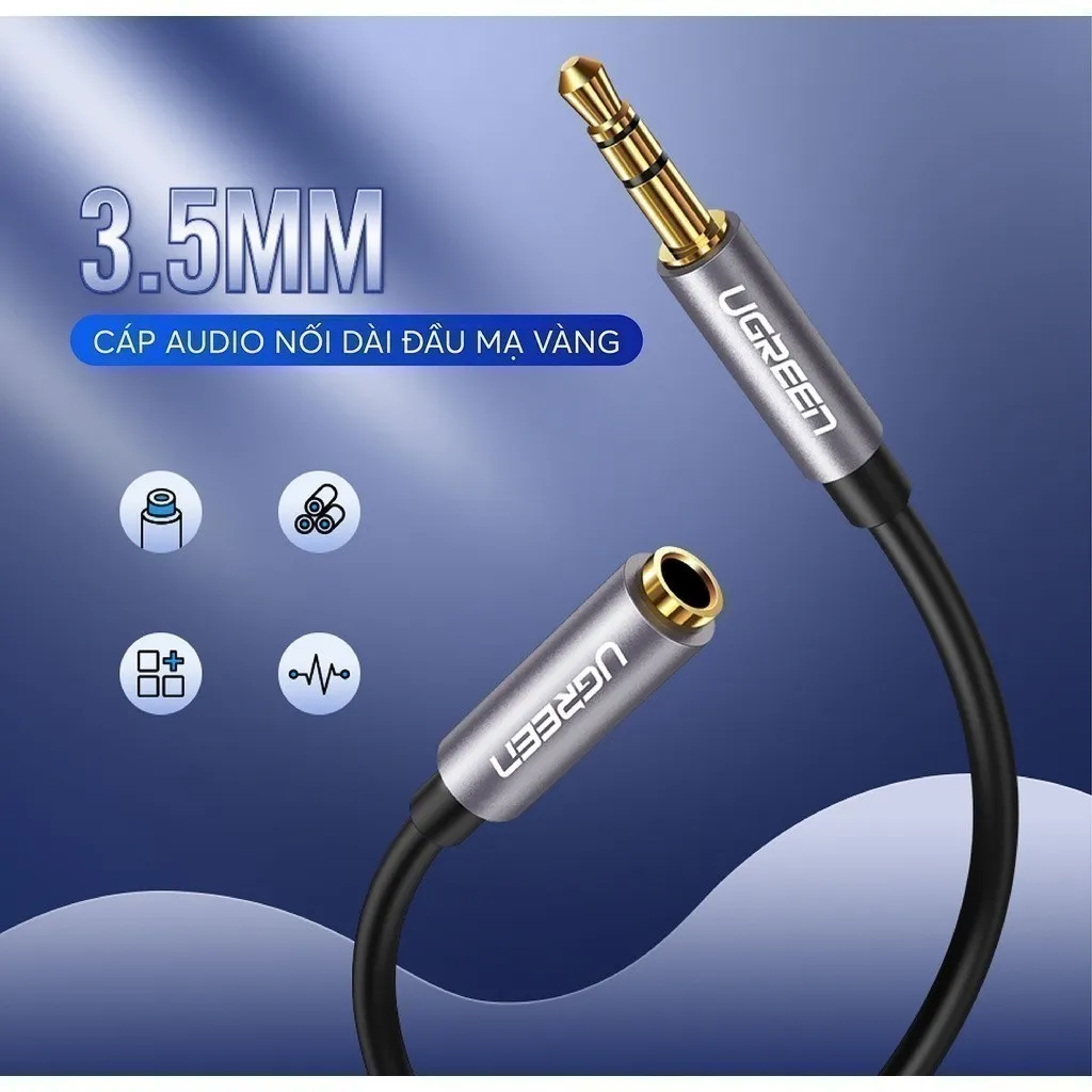 Ảnh Dây AV nối dài 3.5mm UGREEN AV118 |  Đầu mạ vàng | Vỏ cáp làm từ nhựa TPE cao cấp  | Bảo hành 18 tháng 1 đổi 1 | 10592 3