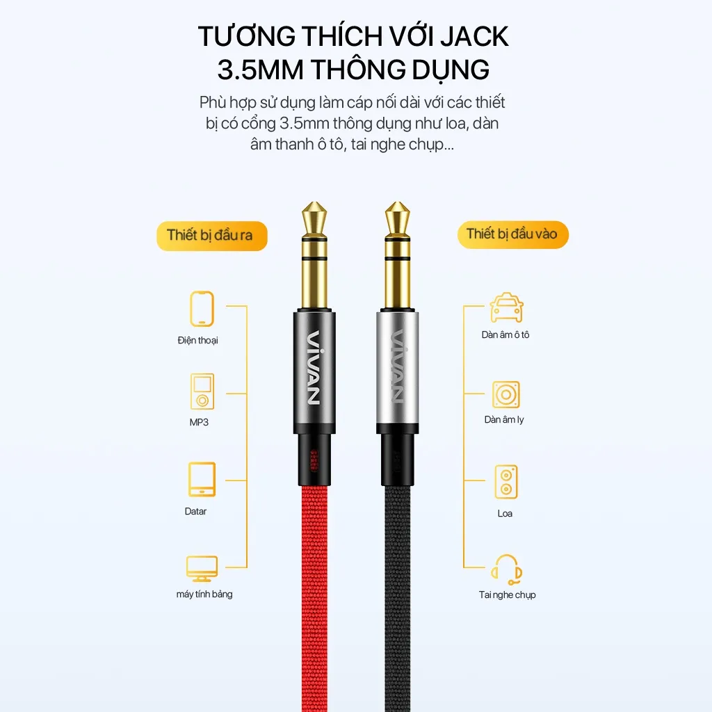 Ảnh Dây Cáp Âm Thanh AUX Wook AUX01 Cổng Kết Nối 3.5mm Dài 100cm kết nối điện thoại, laptop, máy tính bảng 4