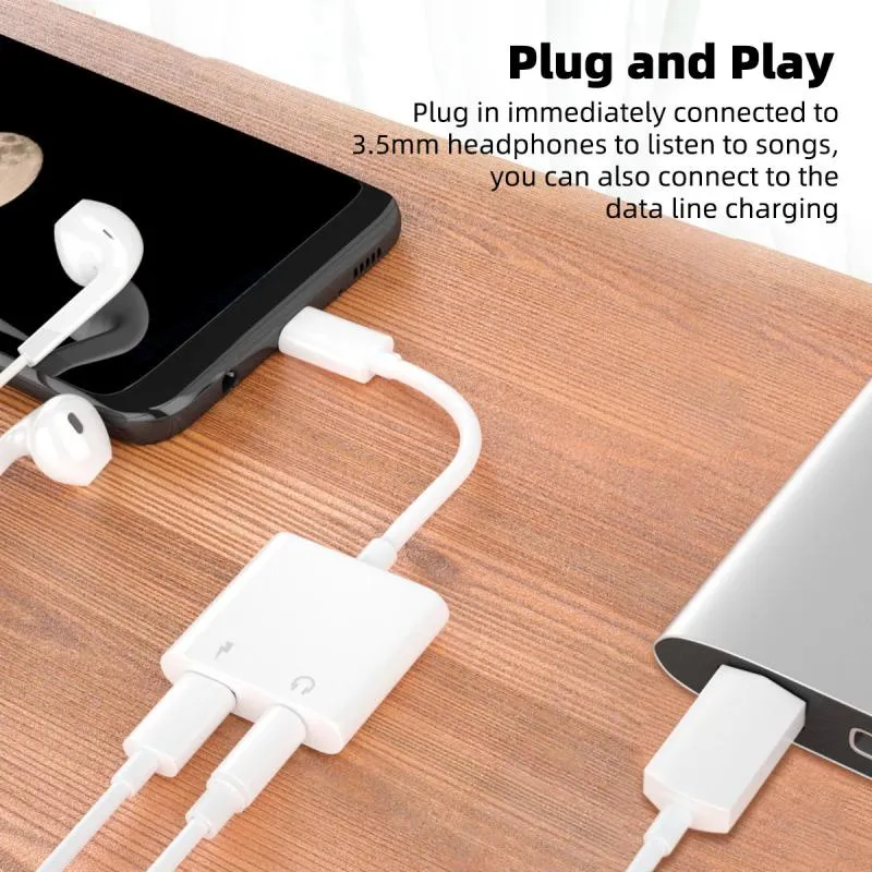 Ảnh Dây cáp chuyển đổi âm thanh HDOORLINK Type C sang 3.5mm 2 trong 1 tiện lợi thích hợp cho điện thoại Android 3