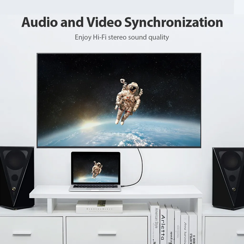 Ảnh Dây cáp HDMI 2.0 Vention siêu mỏng 4K 60Hz 3D đầu mạ vàng cho TV/ máy chiếu/ PS4 4