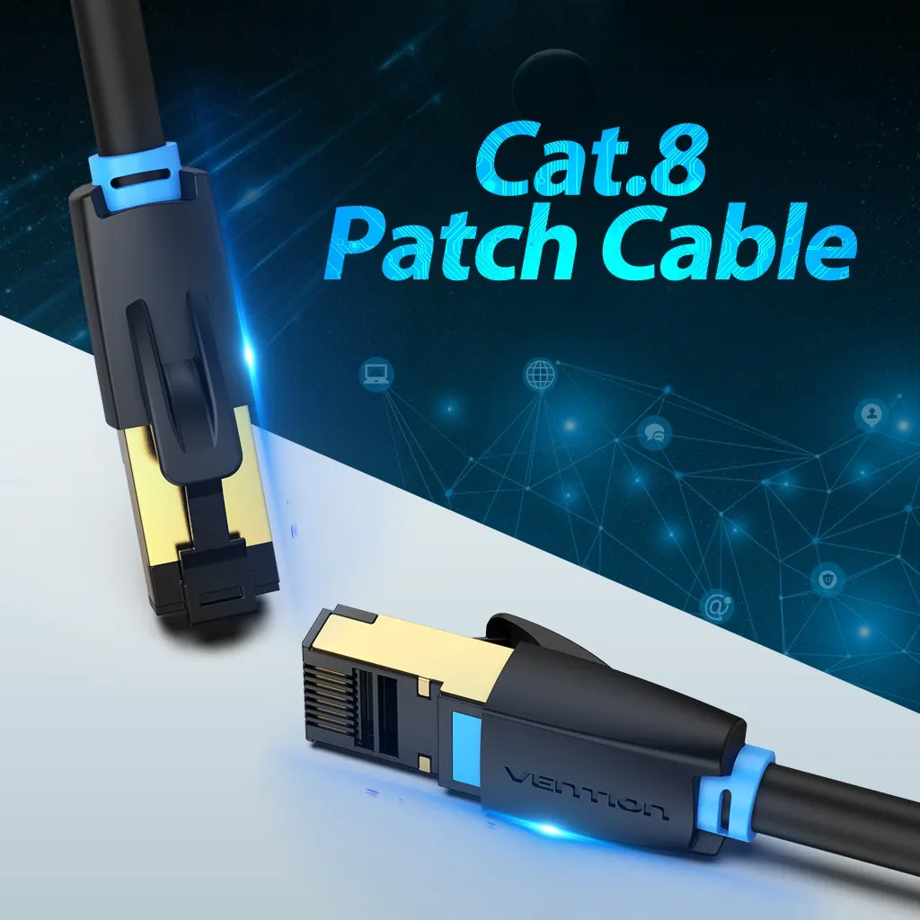 Ảnh Dây cáp mạng Vention CAT8 40Gpbs ethernet Cáp Mạng 2000Mhz RJ45 SFTP tốc độ cao chuyên nghiệp Dây cáp 2
