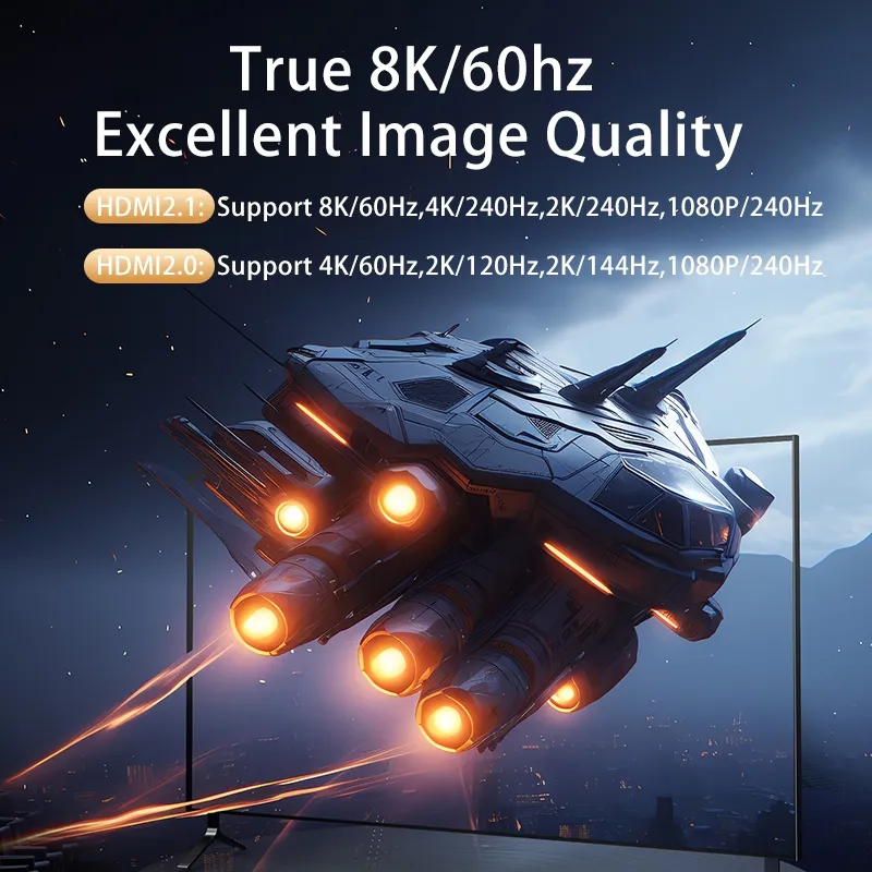 Ảnh Dây Cáp Đồng 8K HDMI 2.1 8K / 60Hz 4K / 120Hz 1440p / 144hz 48Gbps HDR Cho PS5 PS4 8K HDMI 1