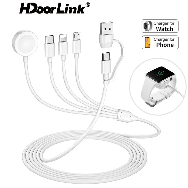 Ảnh Dây cáp sạc HDOORLINK từ tính 6 trong 1 thích hợp cho i-watch series 8 / 7 / 6 / se / 5 / 4 / 3 / 2 / 1 1