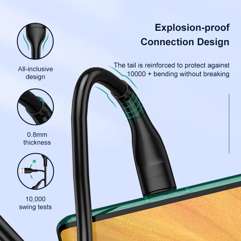 Ảnh Dây cáp sạc KUULAA Type C hỗ trợ sạc nhanh 3A thích hợp cho Android Xiaomi 3