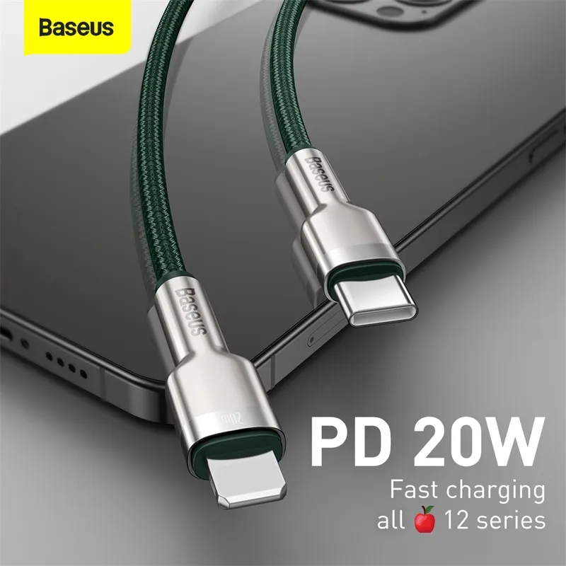Ảnh Dây cáp sạc nhanh 20W Baseus từ đầu type C sang đầu phone 20W dây bện cực bền· 3