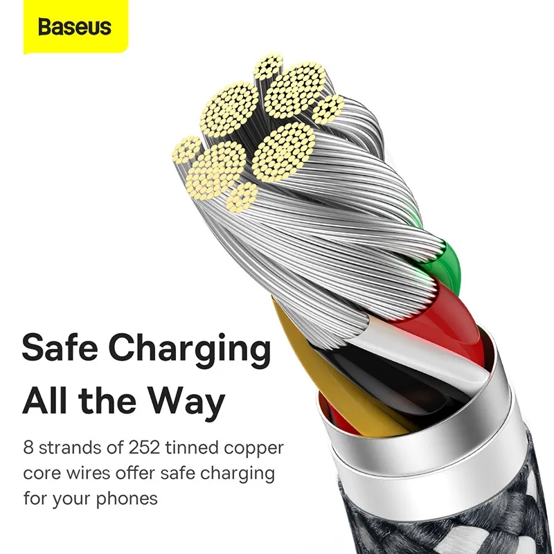 Ảnh Dây cáp sạc nhanh BASEUS 100W 6A USB Type C dành cho Huawei Xiaomi Mi 10 4