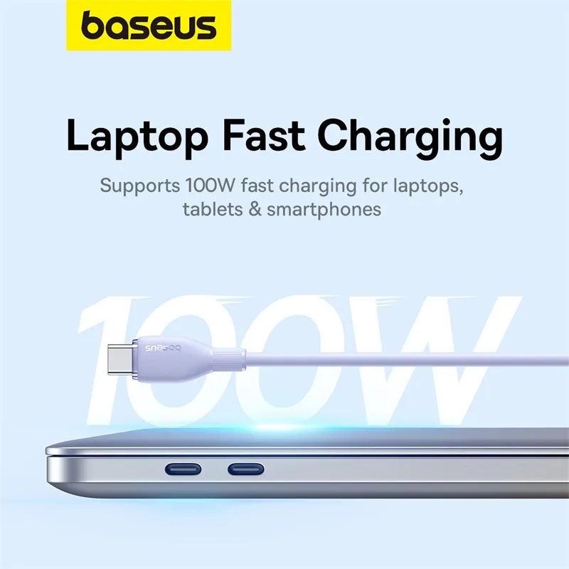 Ảnh Dây cáp sạc nhanh BASEUS USB C PD 100W thích hợp cho laptop phone 15 2