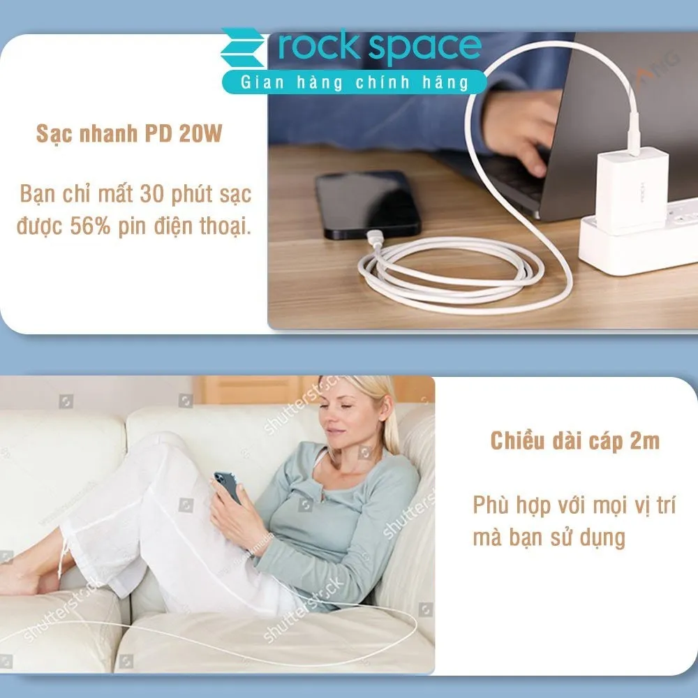 Ảnh Dây cáp sạc nhanh ip chính hãng Rockspace Z18 bảo hành 1 năm 1 đổi 1 3