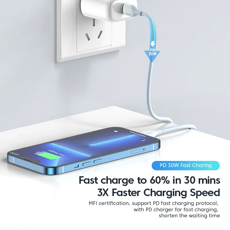 Ảnh Dây cáp sạc nhanh KUULAA loại C 30W 20W 18W 14 pro max 13 12 11 X Xs Xr 8 thích hợp cho iPad 1