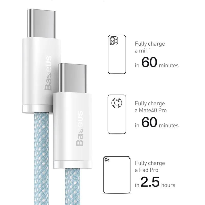 Ảnh Dây cáp sạc nhanh PD Baseus 100W từ Type-C sang Type-C tiện dụng cho iP15 Mac Pro iPad Xiaomi Samsung S23 4