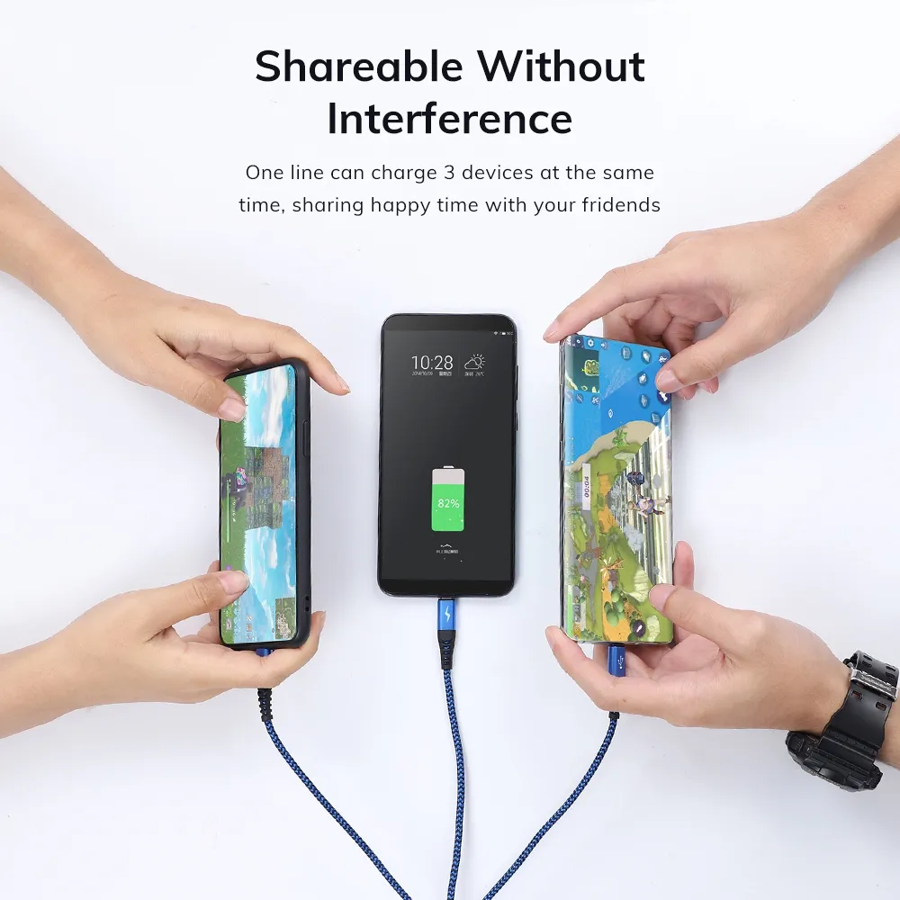 Ảnh Dây cáp sạc nhanh TOPK AN24 3 trong 1 cổng micro USB Type C 3
