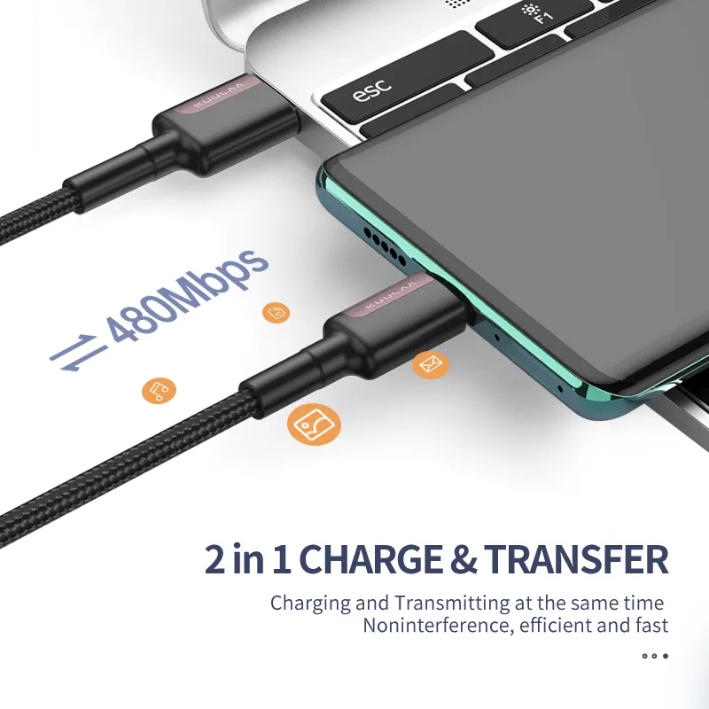 Ảnh Dây cáp sạc USB KUULAA sạc nhanh 3A chất lượng cao dành cho Xiaomi Tablet Android 2