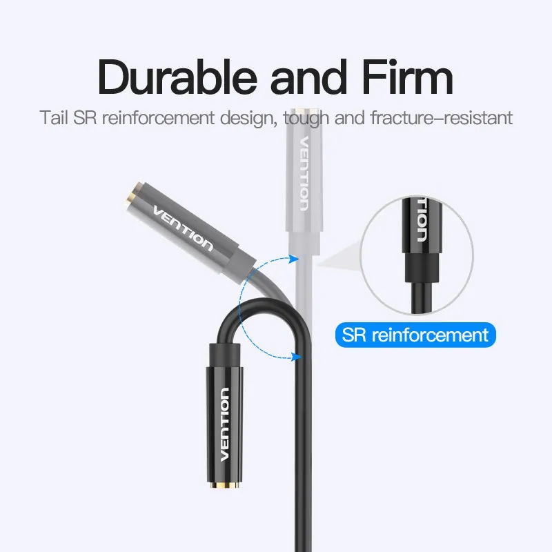 Ảnh Dây cáp Vention chia 2 cổng âm thanh 3.5mm 2 IN 1 cho Bộ chia Mic YTai nghe kết nối cáp nối dài 4