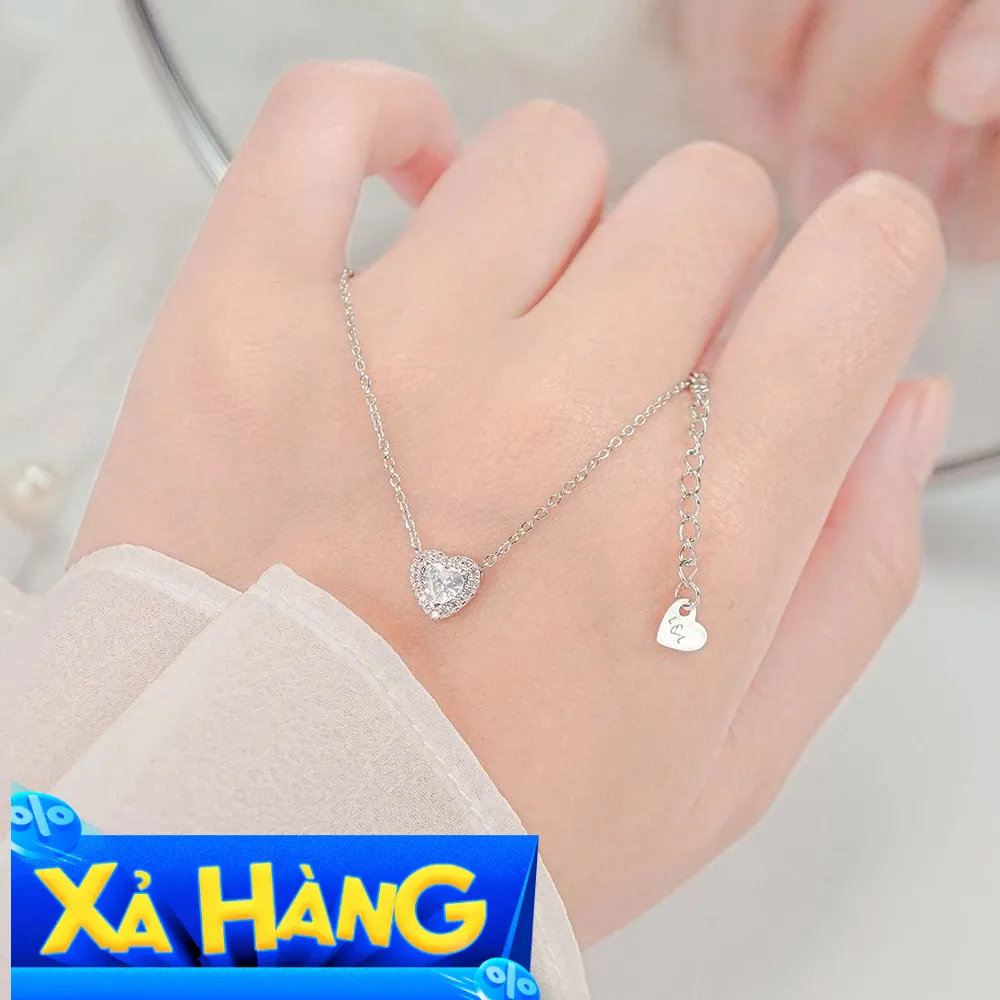 Ảnh Dây chuyền bạc nữ CDE Elevated Heart Silver Necklace CDE6389SV - Dây chuyền nữ cao cấp 3