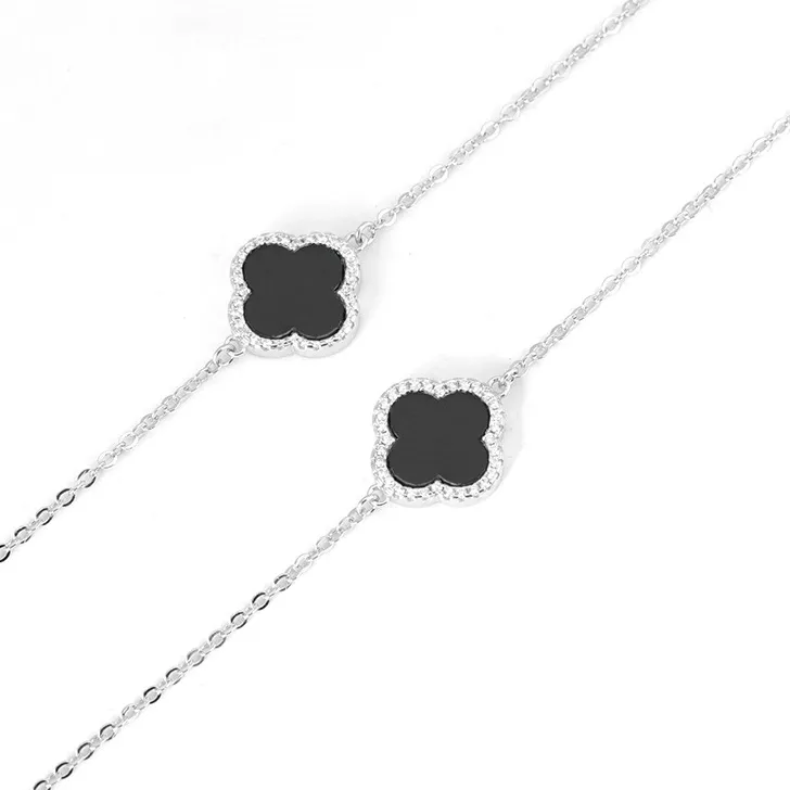 Ảnh Dây chuyền bạc nữ CDE Four Leaf cỏ 4 lá đính đá Necklace CDE6318SV - Bạc S925 cao cấp 3