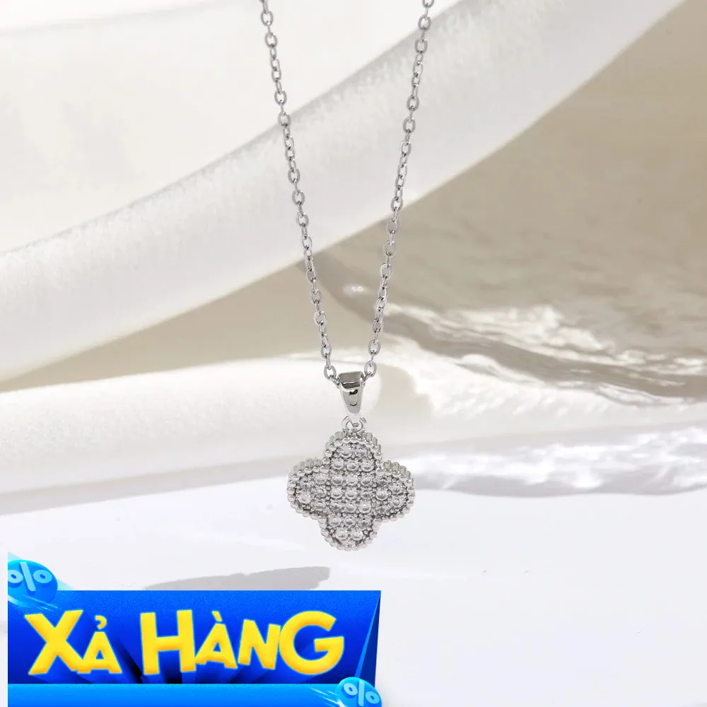 Ảnh Dây chuyền bạc nữ CDE Lucky Four Leaf Necklace Silver CDE6385SV 3