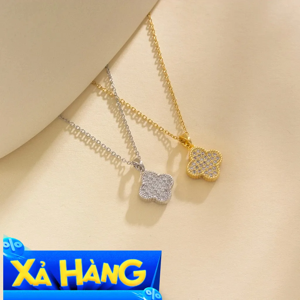 Ảnh Dây chuyền bạc nữ CDE Lucky Four Leaf Necklace Silver CDE6385SV 4