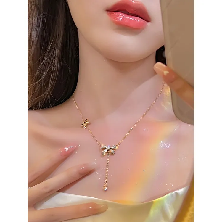 Ảnh Dây chuyền nữ LAMY Butterfly Diamond Necklace Rose Gold 6039 2
