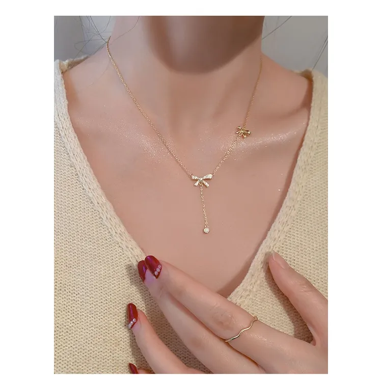 Ảnh Dây chuyền nữ LAMY Butterfly Diamond Necklace Rose Gold 6039 4