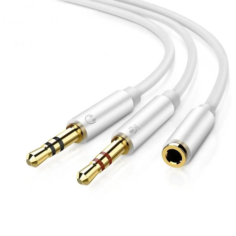 Ảnh Dây chuyển đổi tai nghe 3.5mm sang 2 cổng 3.5mm cho âm thanh audio và mic Gutek J01 3