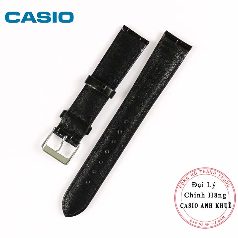 Ảnh Dây da đồng hồ casio MTP-1192E 18mm đen vân cá sấu 2