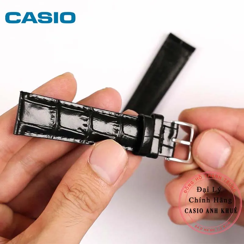 Ảnh Dây da đồng hồ casio MTP-1192E 18mm đen vân cá sấu 3