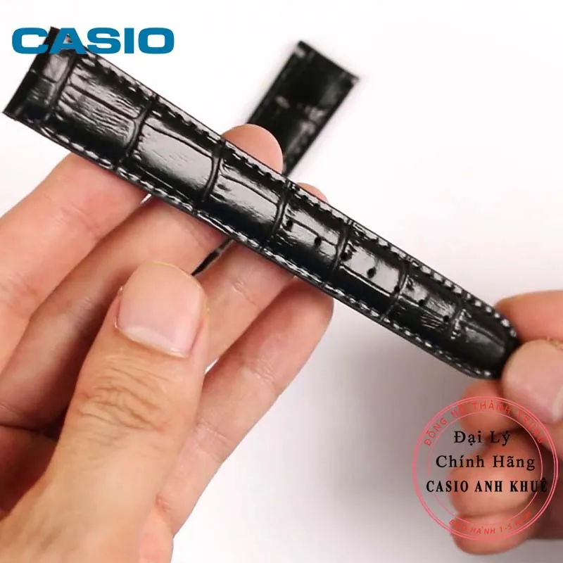 Ảnh Dây da đồng hồ casio MTP-1192E 18mm đen vân cá sấu 4