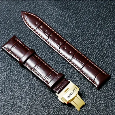 Ảnh Dây Da Vân Chính Hãng LOBINNI đồng hồ nam - Khóa bướm 1