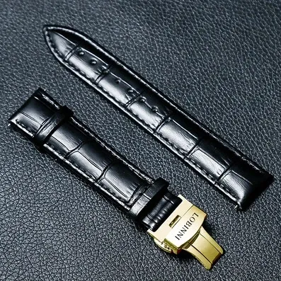 Ảnh Dây Da Vân Chính Hãng LOBINNI đồng hồ nam - Khóa bướm 2