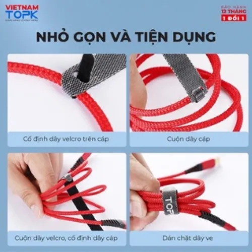 Ảnh Dây dán tiên lợi Velcro làm gọn dây sạc, dây tai nghe,.. J02 - Hàng phân phối chính hãng - Bảo hành 18 tháng 2