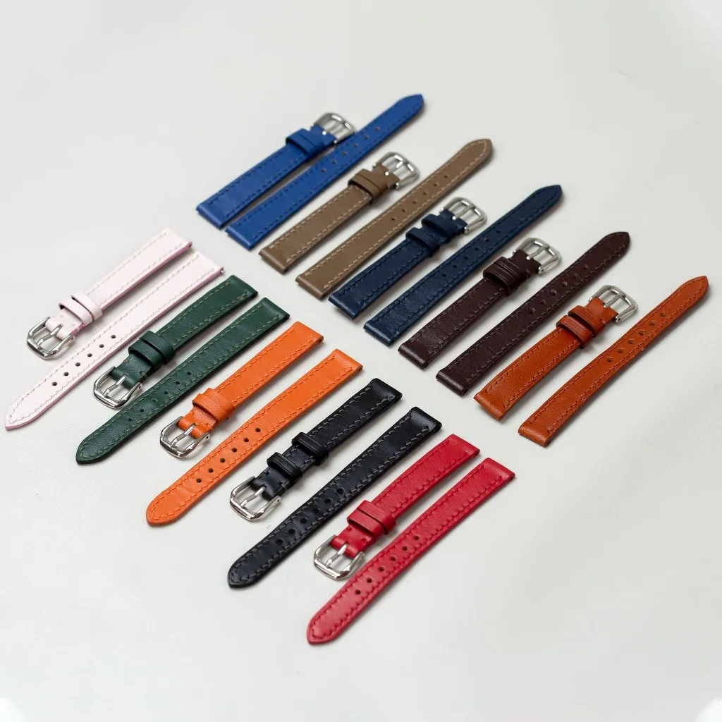 Ảnh Dây đồng hồ nữ da bò nappa- khâu tay thủ công D101B size 10mm, 12mm, 14mm, 16mm, 18mm-Bụi Leather 4