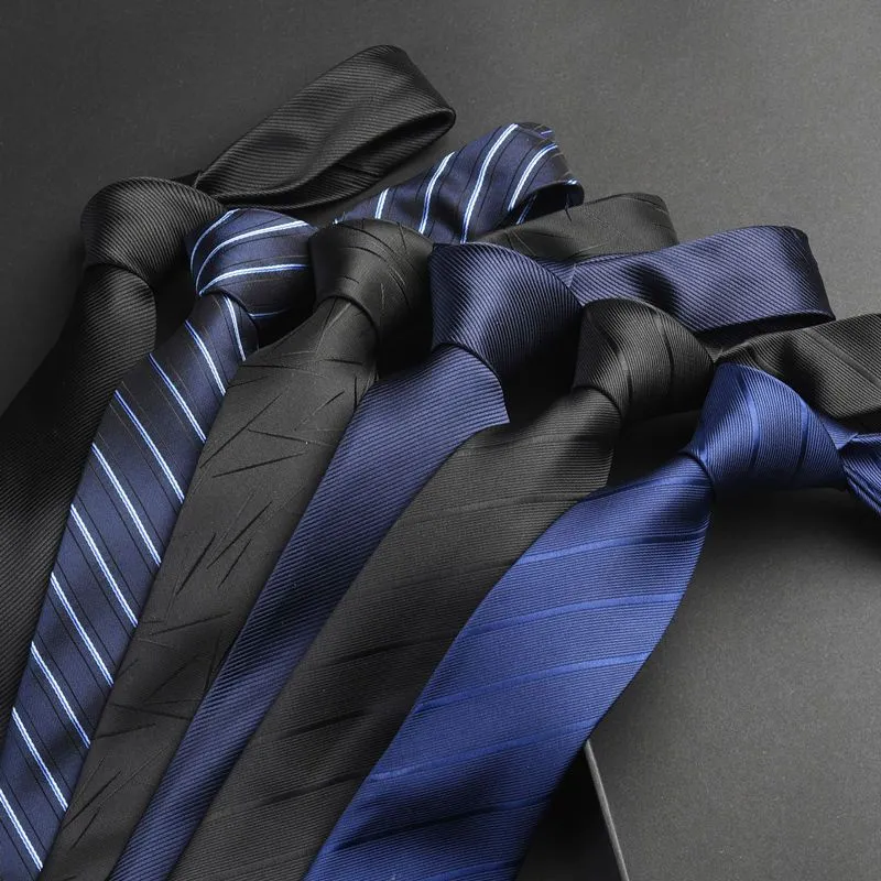 Ảnh Dây Kéo Nam Cà Vạt Công Sở Phù Dâu Đen Thời Trang Cưới Hàn Quốc Sọc Slacker 's Tie YYX01 4