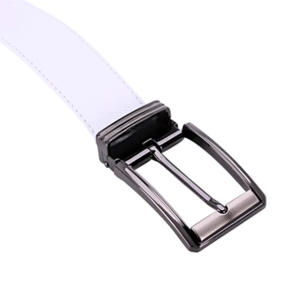 Ảnh Dây nịt nam da bò Huy Hoàng viền chỉ màu trắng HP4140 3