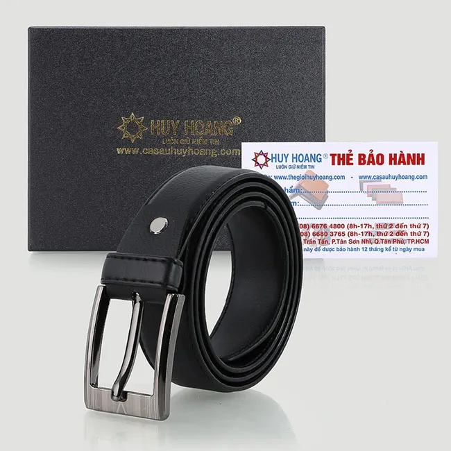 Ảnh Dây nịt nam Huy Hoàng 3,5P may viền màu bò, đen, nâu HP4004-05-06 4