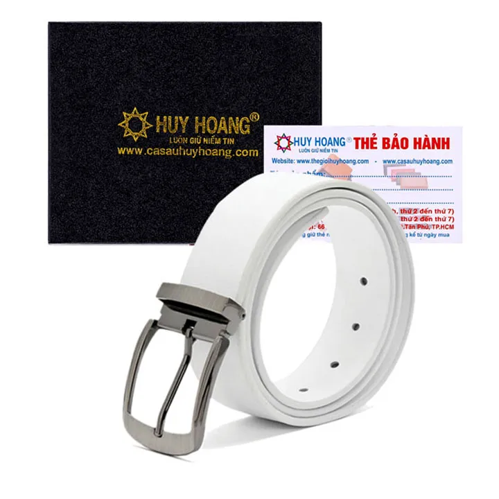 Ảnh Dây nịt nam Huy Hoàng da bò nhiều loại màu trắng HP4107-40-41 1