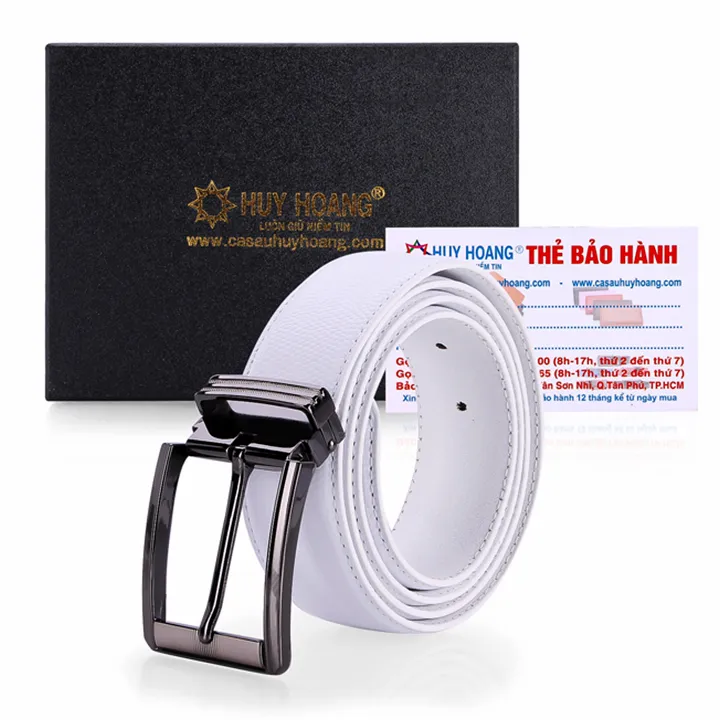 Ảnh Dây nịt nam Huy Hoàng da bò nhiều loại màu trắng HP4107-40-41 2