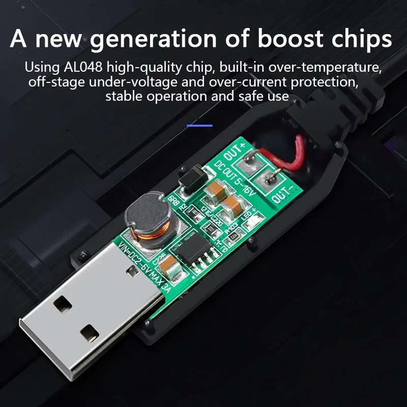 Ảnh Dây nối ắc quy SGALAS DC 5V sang DC 9V/ 12V dài 1m cổng USB 2.1x5.5mm cho Arduino Wifi 2