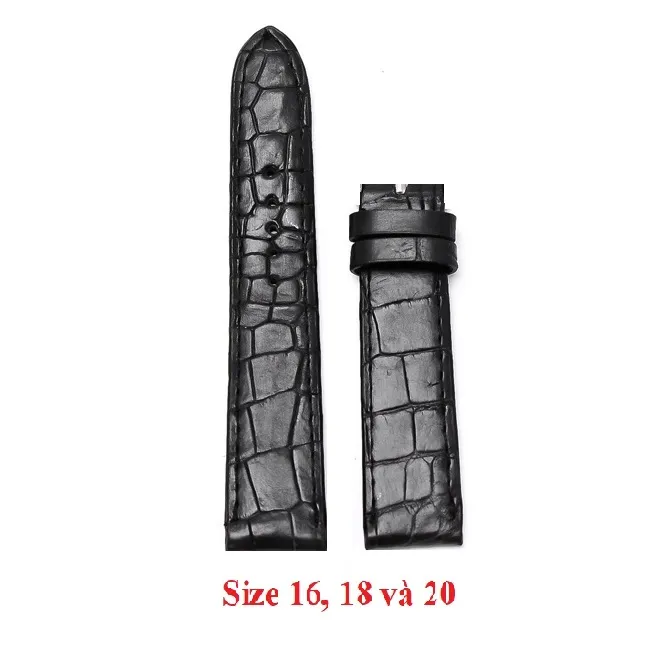 Ảnh Dây đồng hồ da cá sấu nhiều size màu đen HP8201-06-26-77-81 1