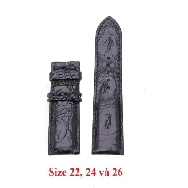 Ảnh Dây đồng hồ da cá sấu nhiều size màu đen HP8201-06-26-77-81 2