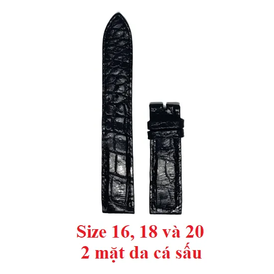 Ảnh Dây đồng hồ da cá sấu nhiều size màu đen HP8201-06-26-77-81 4