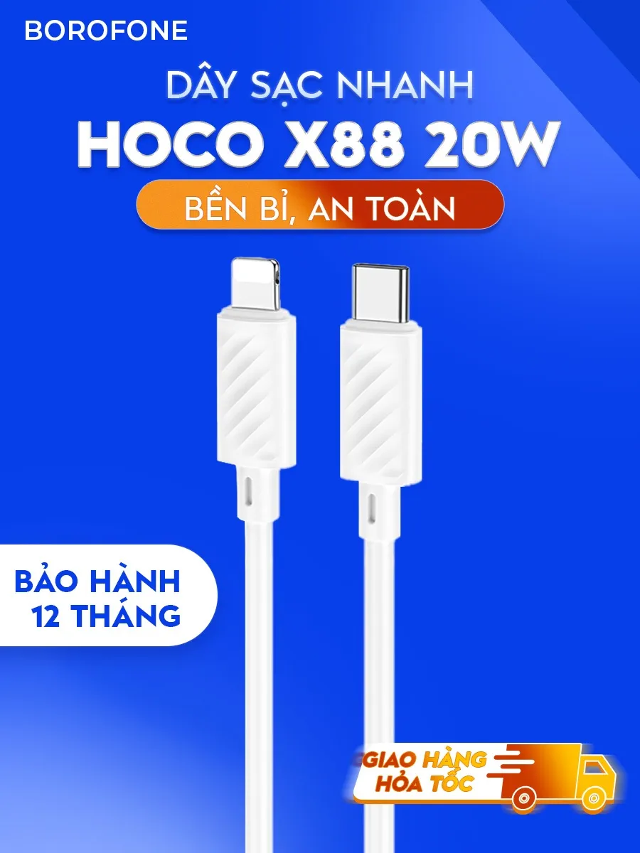 Ảnh Dây sạc Hoco X88 20W Type-C to iP dành cho iphone, hỗ trợ dòng sạc 3A dây cáp H-UPF01-GO dài 1 mét 1