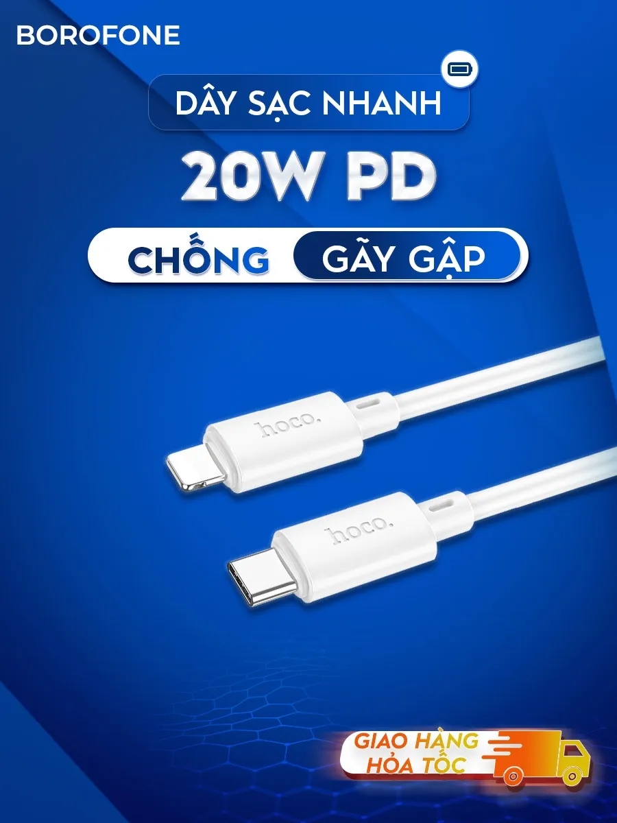 Ảnh Dây sạc Hoco X88 20W Type-C to iP dành cho iphone, hỗ trợ dòng sạc 3A dây cáp H-UPF01-GO dài 1 mét 2
